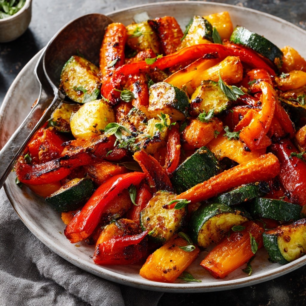 Mittagessen leicht mit Ofengemüse