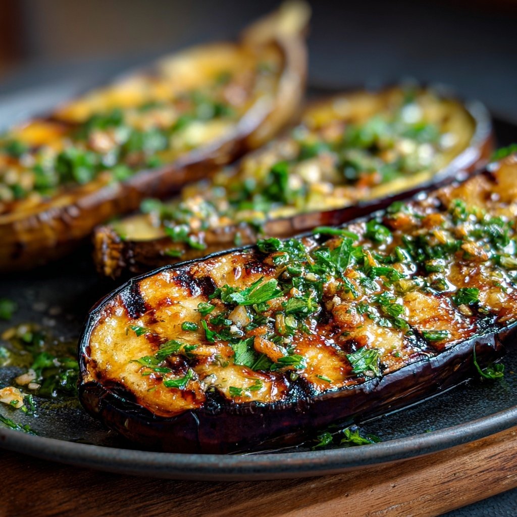 Gegrillte Auberginen Mit Knoblauch