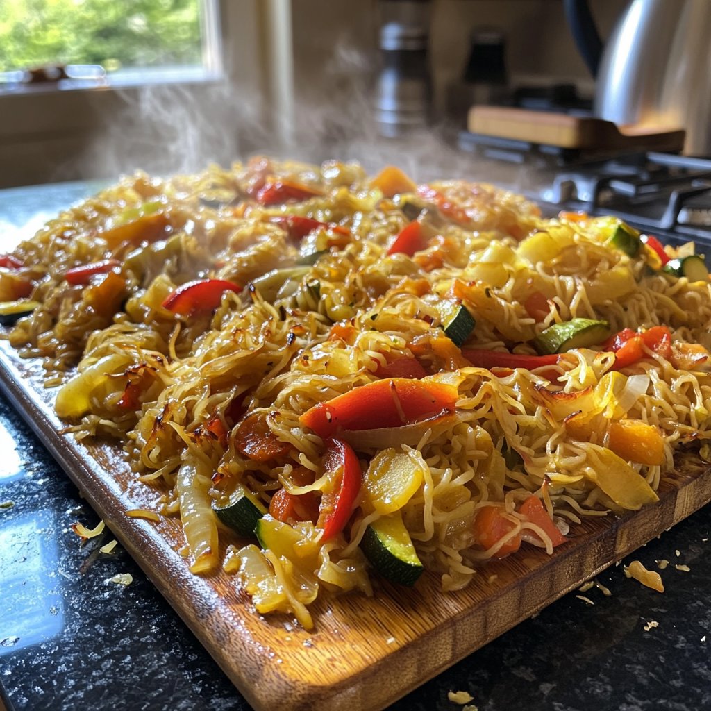 Gemüsepfanne mit Reisnudeln