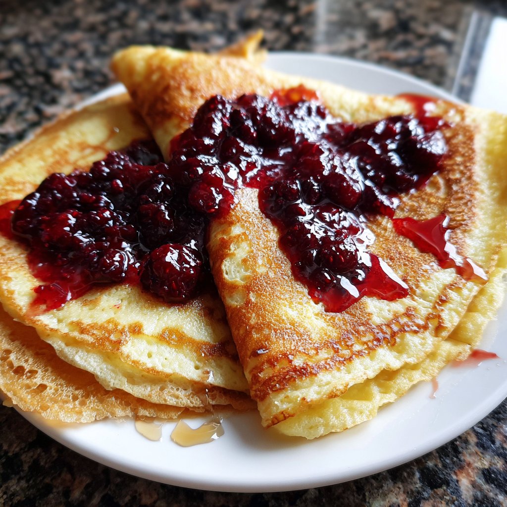 Pfannkuchen mit Beerenkompott