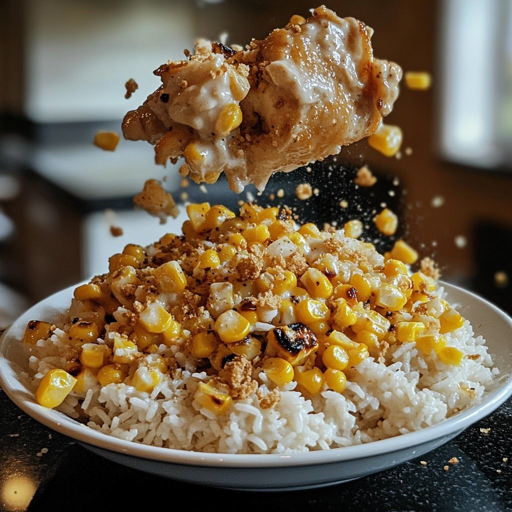 Street Corn Hähnchen Reis Bowl