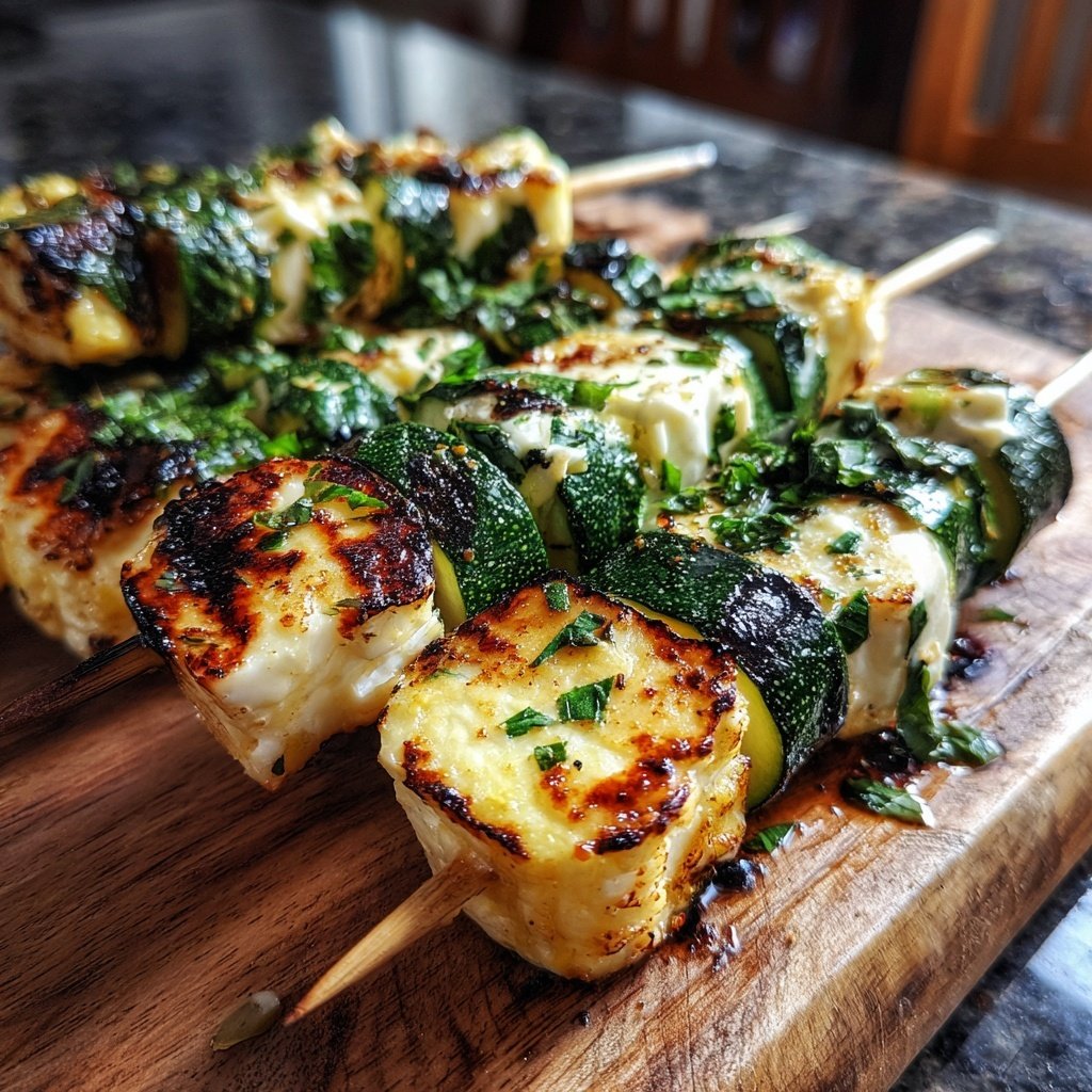 Grill Beilagen Mit Zucchini Halloumi Spießen