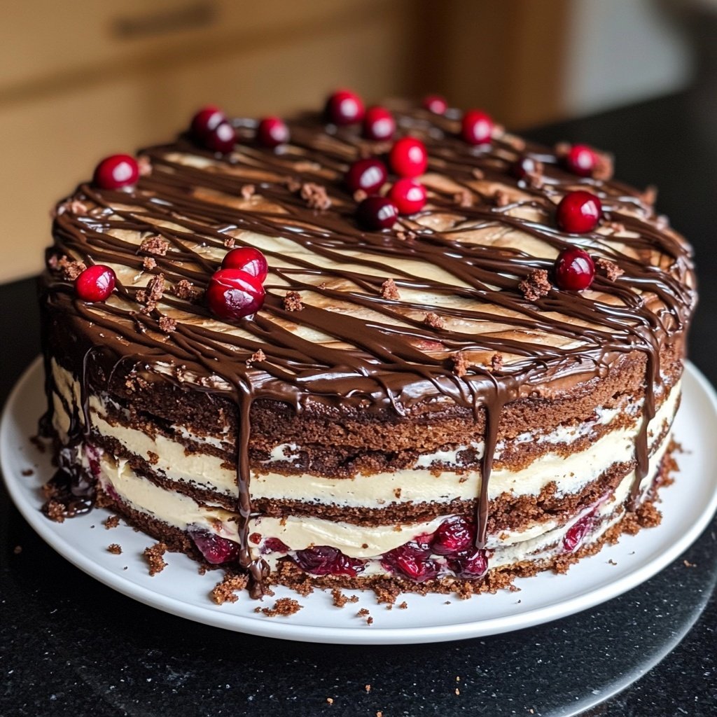 Schokoladen-Preiselbeer-Torte