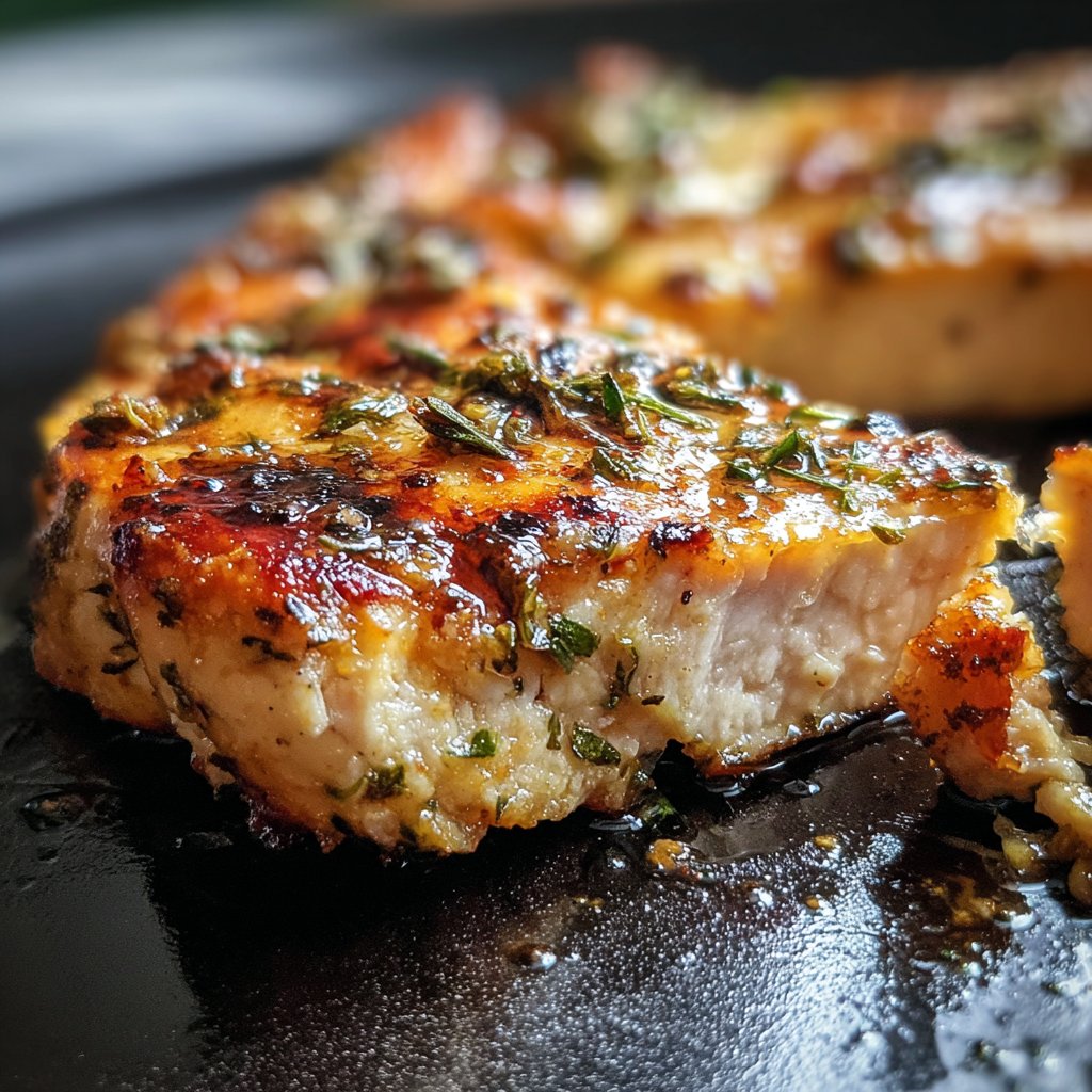 Hähnchenbrust in Pfanne saftig