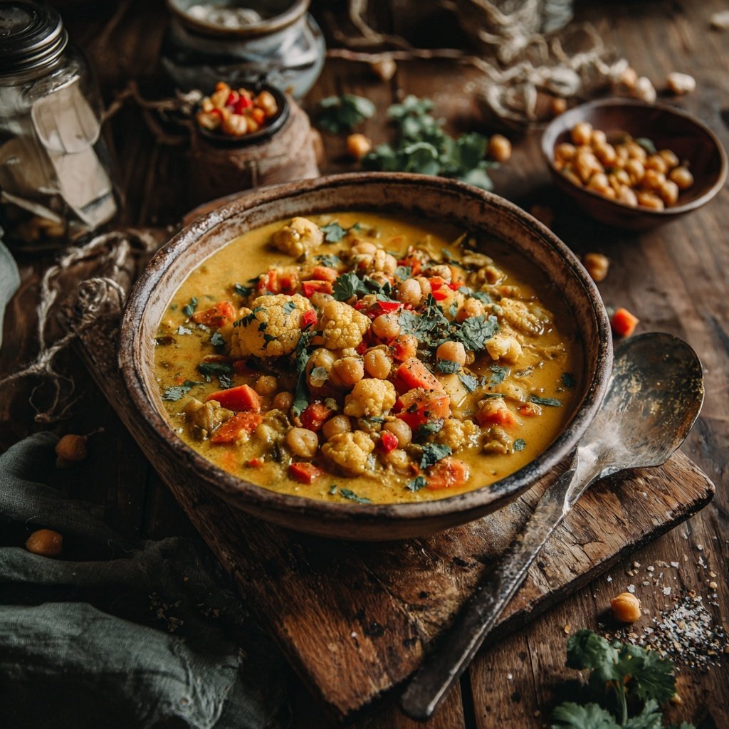 Blumenkohl Kichererbsen Curry Würzig